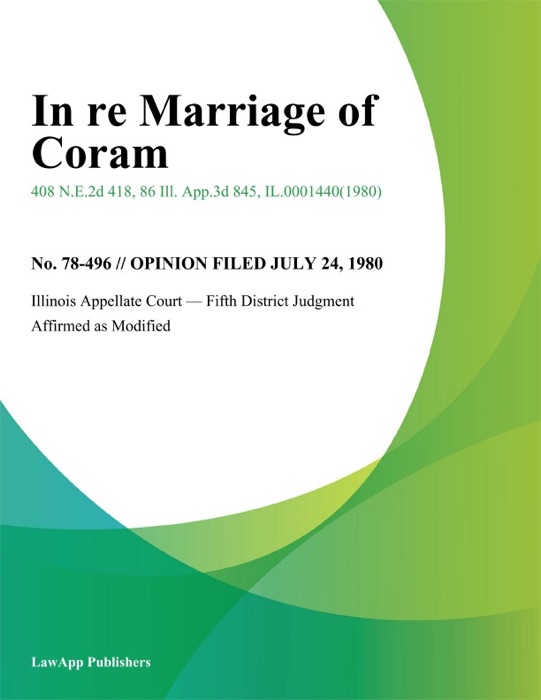 In re Marriage of Coram