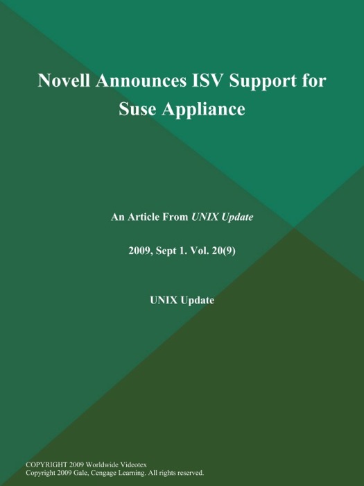 Novell Announces ISV Support for Suse Appliance