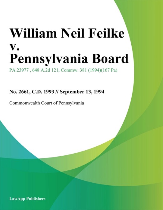 William Neil Feilke v. Pennsylvania Board