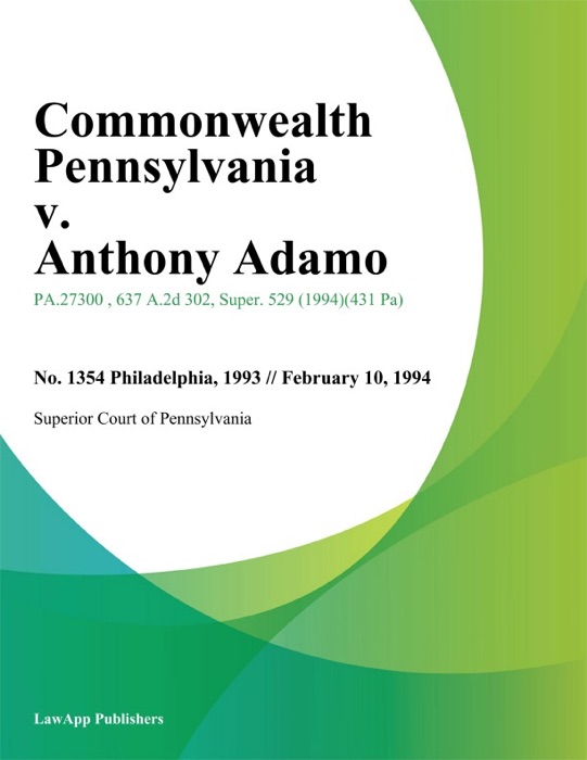 Commonwealth Pennsylvania v. Anthony Adamo