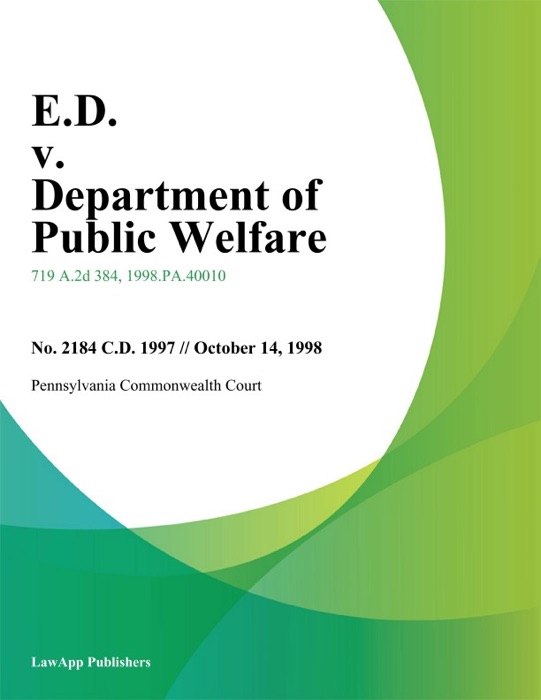 E.D. V. Department Of Public Welfare