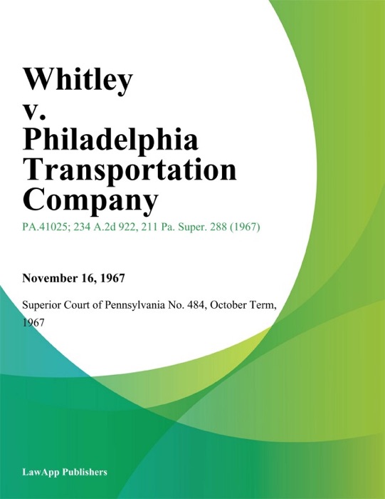 Whitley v. Philadelphia Transportation Company