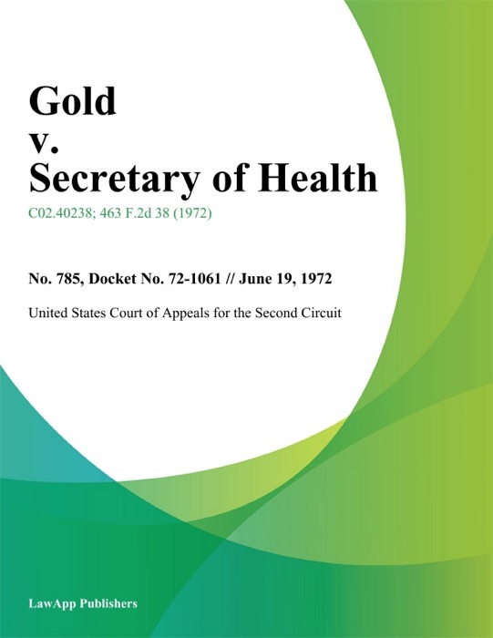 Gold v. Secretary of Health