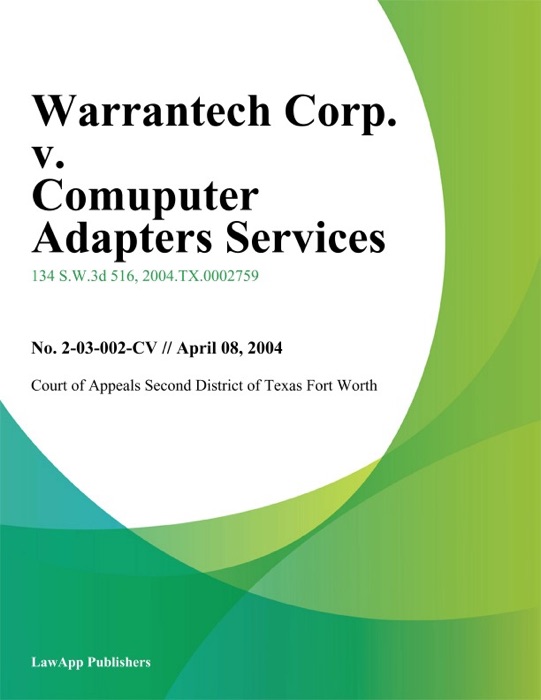 Warrantech Corp. V. Comuputer Adapters Services