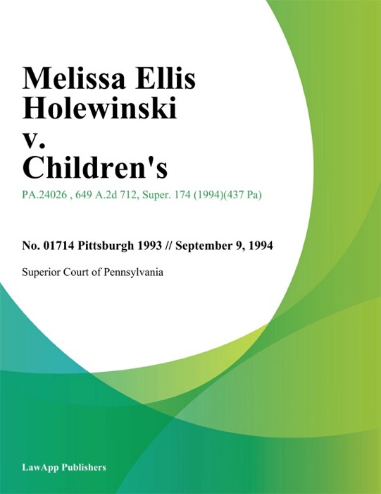 Melissa Ellis Holewinski v. Children's