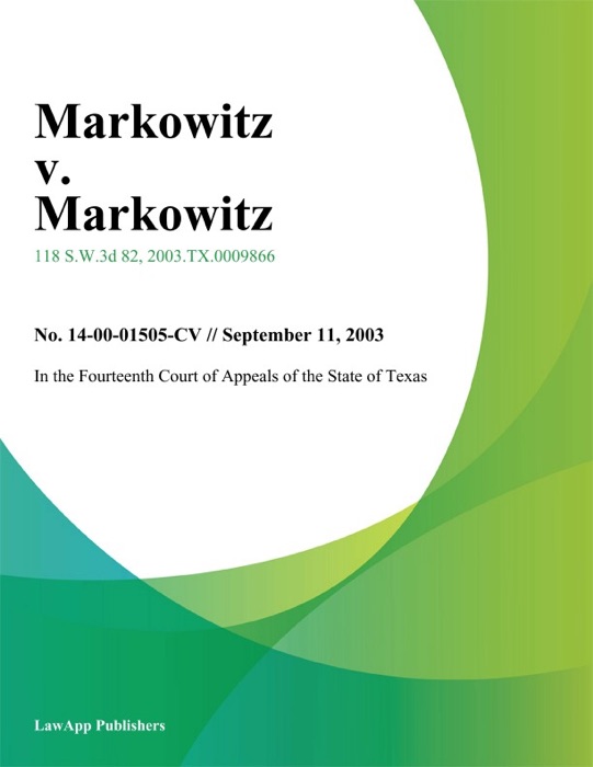 Markowitz V. Markowitz