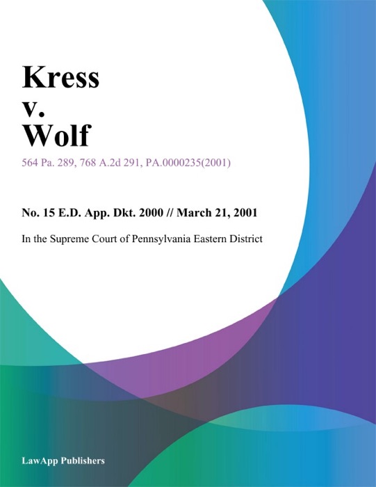 Kress v. Wolf