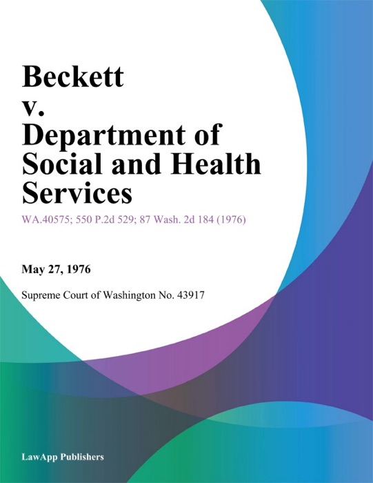 Beckett V. Department Of Social And Health Services