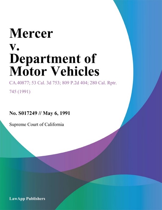 Mercer V. Department Of Motor Vehicles