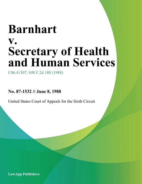 Barnhart v. Secretary of Health And Human Services