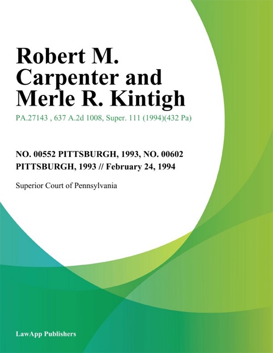 Robert M. Carpenter and Merle R. Kintigh