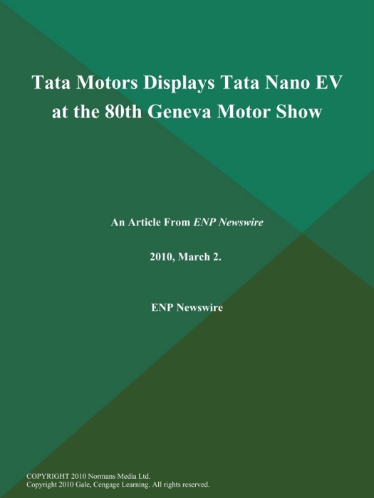 Tata Motors Displays Tata Nano EV at the 80th Geneva Motor Show