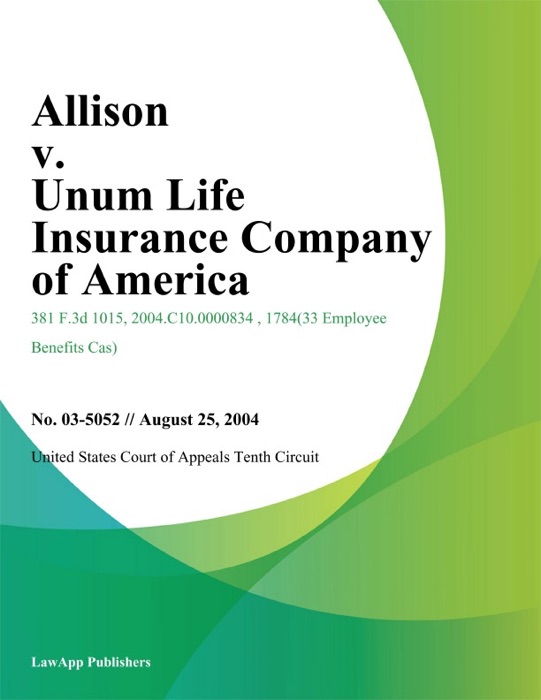Allison v. Unum Life Insurance Company of America