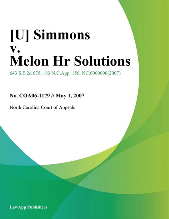 Simmons v. Melon Hr Solutions