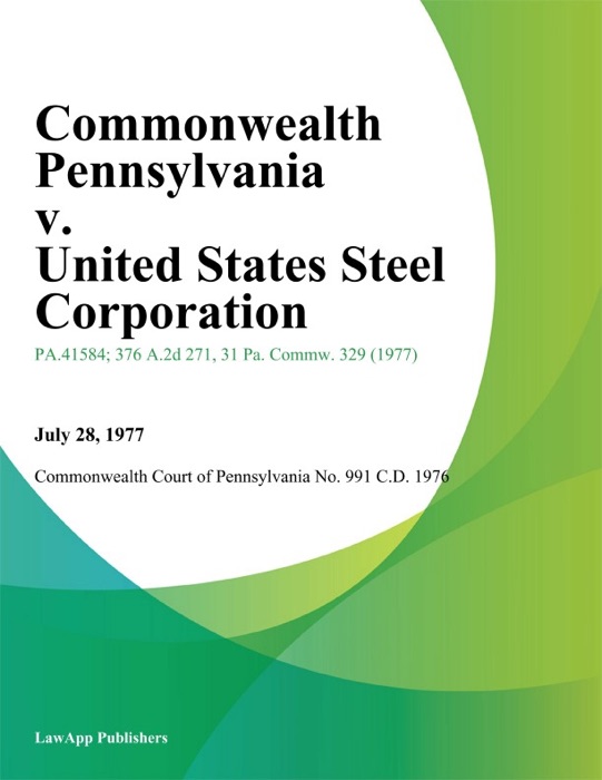 Commonwealth Pennsylvania v. United States Steel Corporation