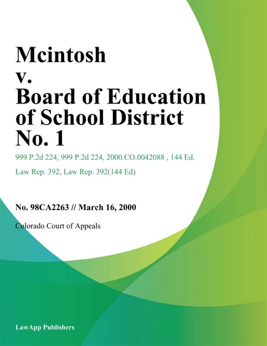 Mcintosh v. Board of Education of School District No. 1