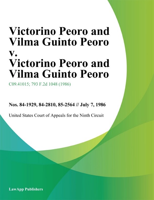 Victorino Peoro and Vilma Guinto Peoro v. Victorino Peoro and Vilma Guinto Peoro