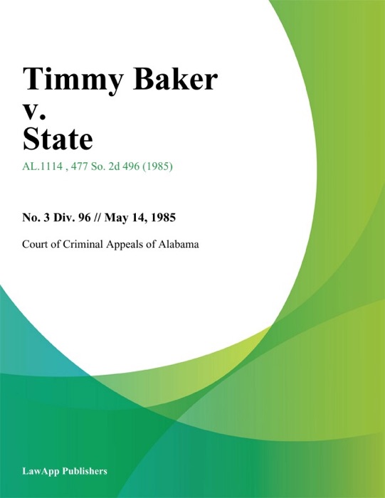 Timmy Baker v. State