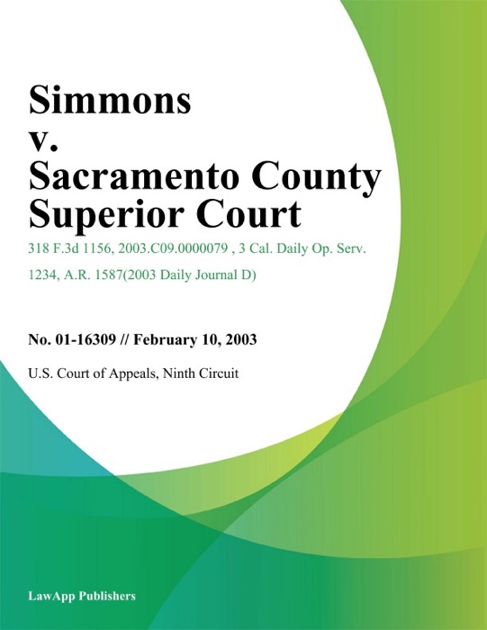 Simmons v. Sacramento County Superior Court