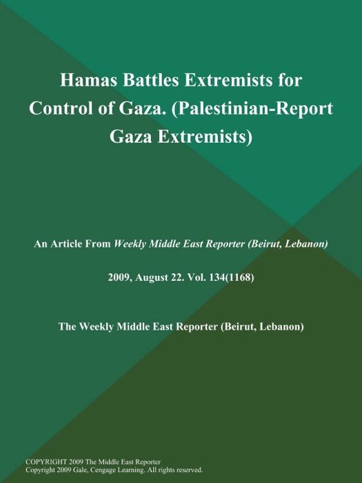 Hamas Battles Extremists for Control of Gaza (Palestinian-Report: Gaza Extremists)