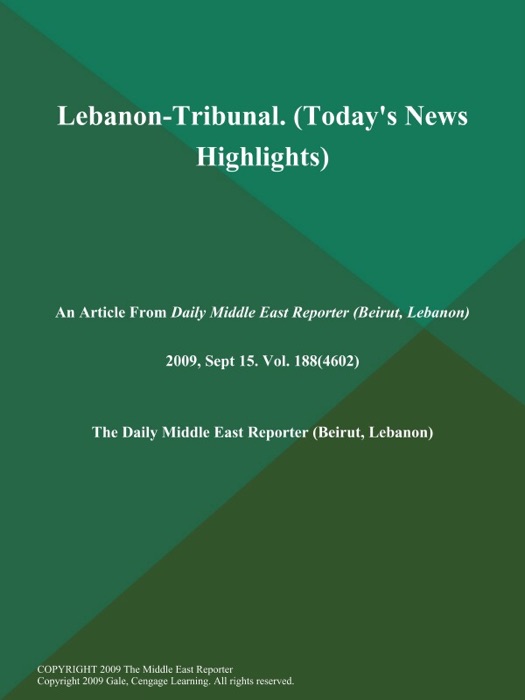 Lebanon-Tribunal (Today's News Highlights)