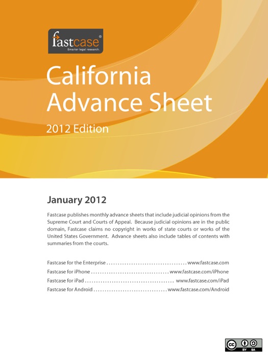 California Advance Sheet January 2012