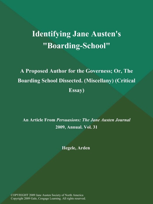 Identifying Jane Austen's 