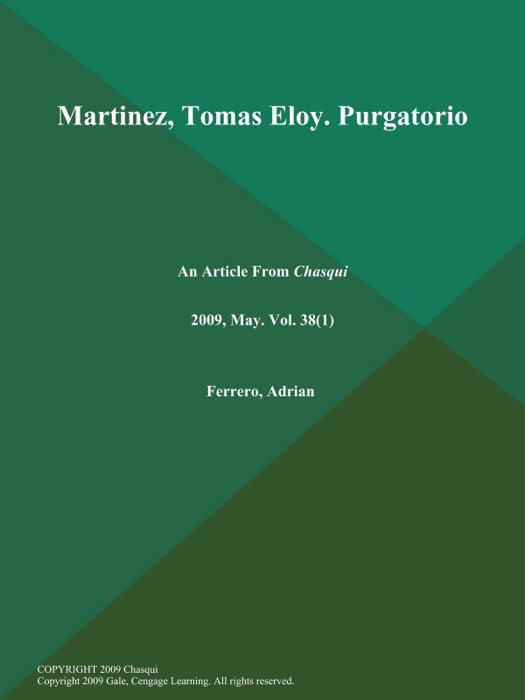 Martinez, Tomas Eloy. Purgatorio