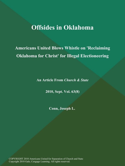 Offsides in Oklahoma: Americans United Blows Whistle on 'Reclaiming Oklahoma for Christ' for Illegal Electioneering