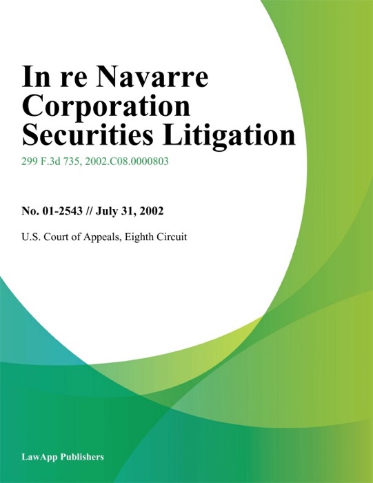 In Re Navarre Corporation Securities Litigation