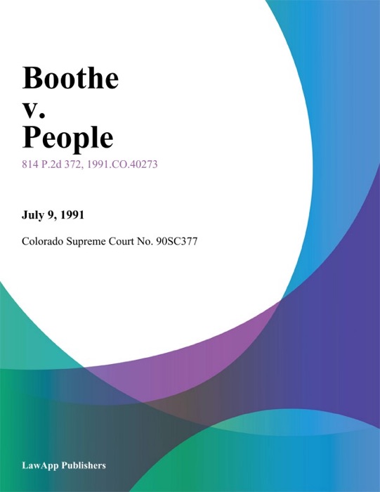 Boothe v. People