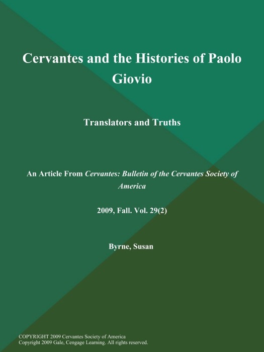 Cervantes and the Histories of Paolo Giovio: Translators and Truths