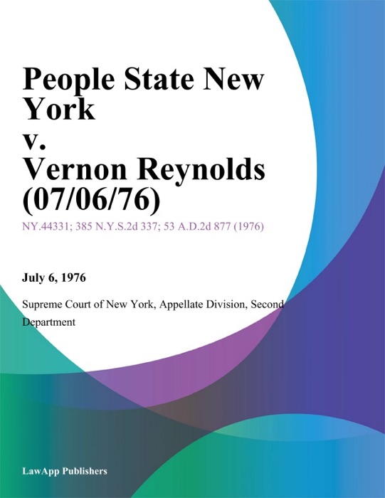 People State New York v. Vernon Reynolds