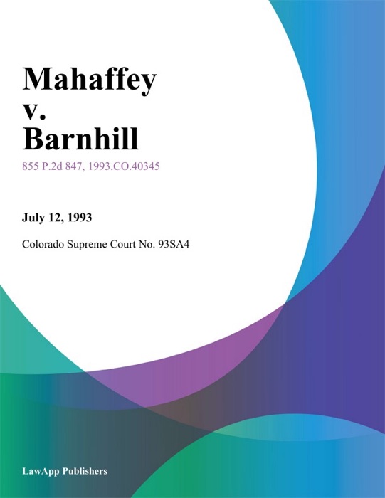 Mahaffey V. Barnhill