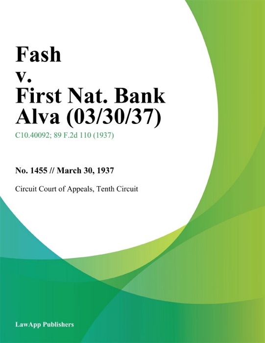 Fash v. First Nat. Bank Alva