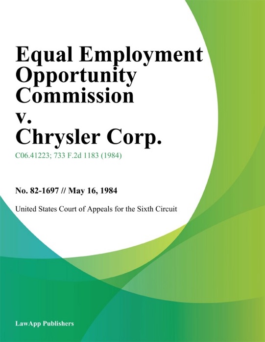 Equal Employment Opportunity Commission v. Chrysler Corp.