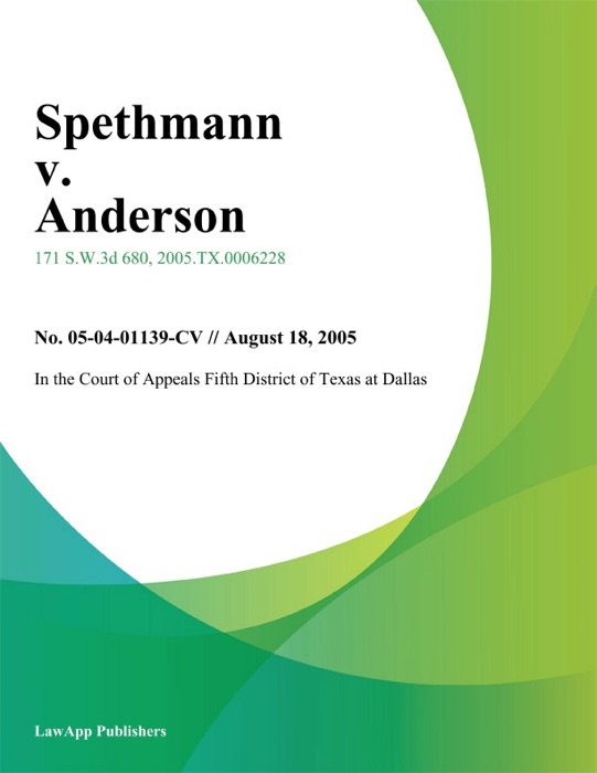 Spethmann v. anderson