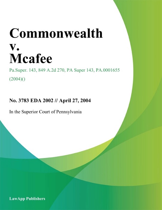 Commonwealth V. Mcafee