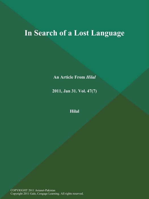 In Search of a Lost Language