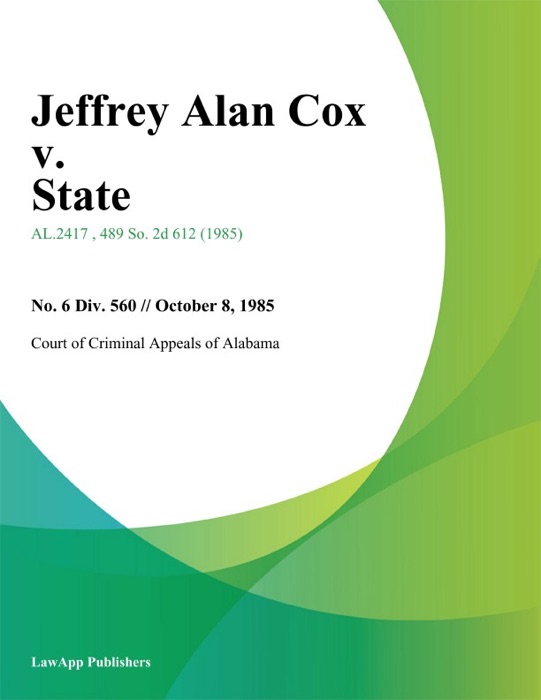 Jeffrey Alan Cox v. State