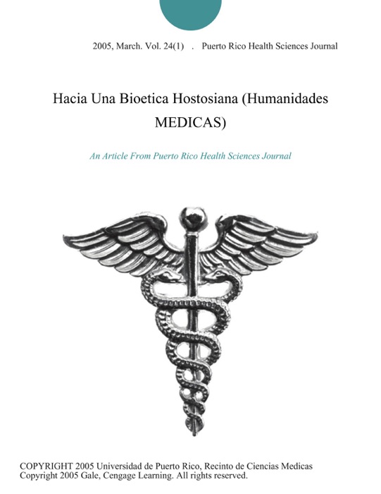 Hacia Una Bioetica Hostosiana (Humanidades MEDICAS)