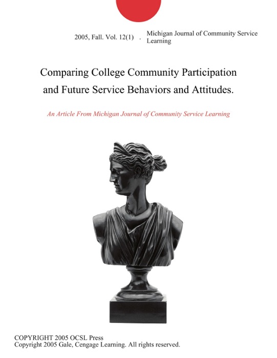 Comparing College Community Participation and Future Service Behaviors and Attitudes.