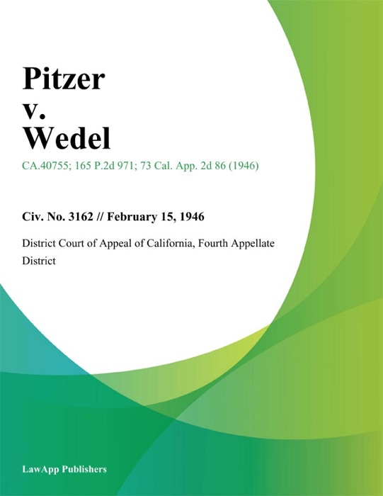 Pitzer V. Wedel