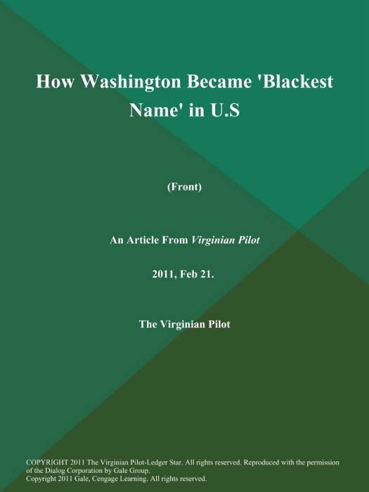 How Washington Became 'Blackest Name' in U.S. (Front)