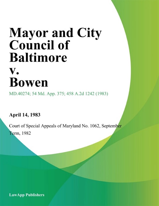 Mayor and City Council of Baltimore v. Bowen