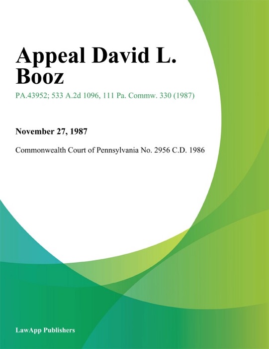 Appeal David L. Booz