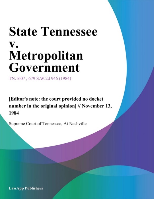 State Tennessee v. Metropolitan Government