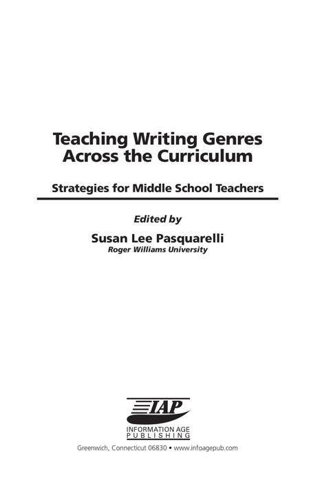 Teaching Writing Genres Across the Curriculum