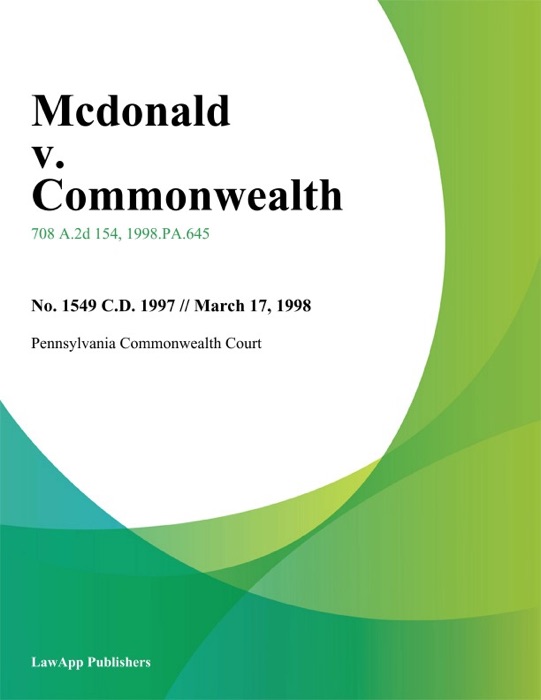 Mcdonald V. Commonwealth