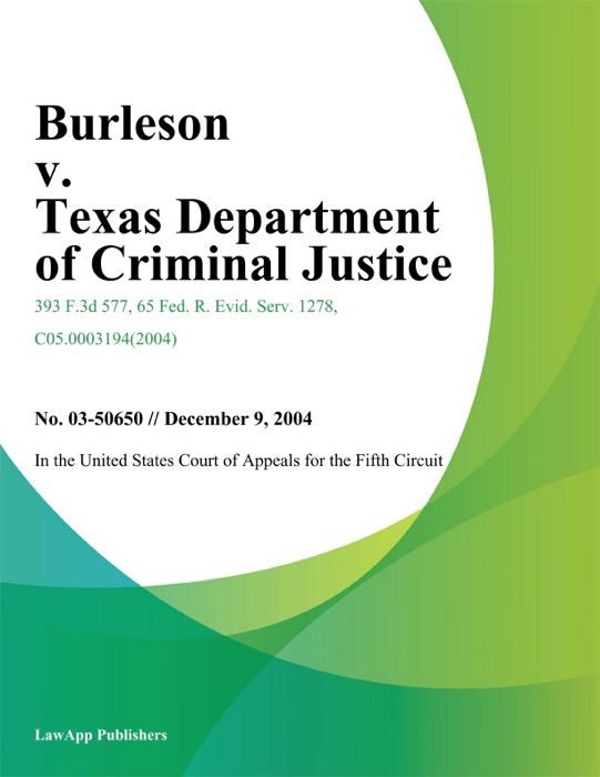 Burleson v. Texas Department of Criminal Justice